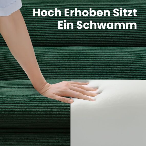 okwish Sitzsack Sofa Mit Fußhocker Sofa aus Grün Cordstoff