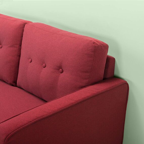 Zinus Mikhail Mid-Century Polster 134 cm Sofa, Rubinrot Weave