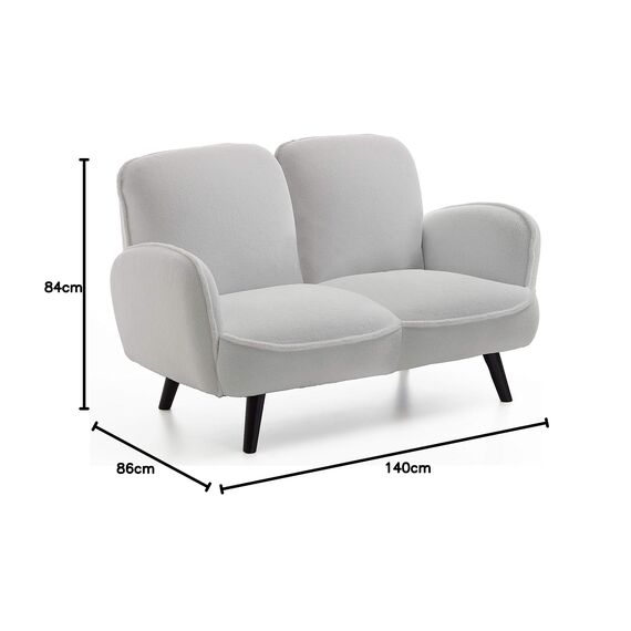 Atlantic Home Collection BEN, 2-Sitzer, Schafwollimität, weiss