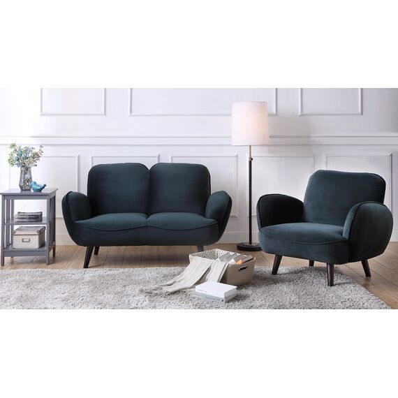 Atlantic Home Collection BEN, 2-Sitzer Sofa, Samt, grün