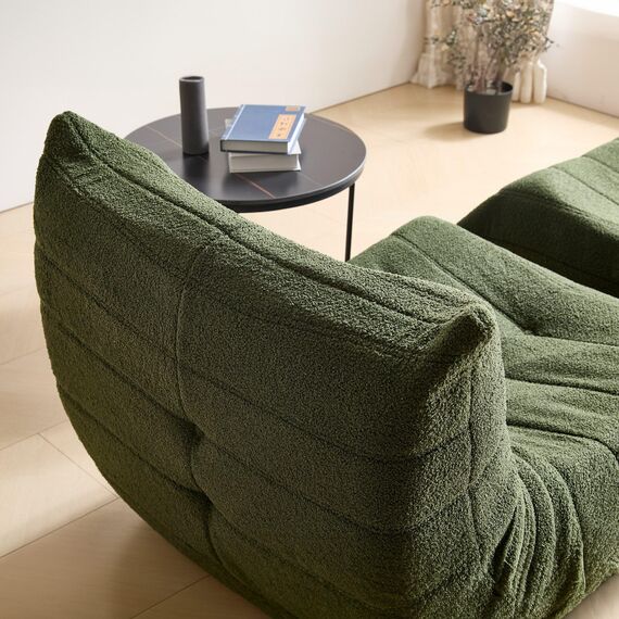 okwish Schlafsofas Relaxsessel mit Rückenlehne und Fußstütze, Lazy Sofa, Indoor-Sitzkissen, Faltbarer Meditationsstuhl, geeignet für Schlafzimmer, Wohnzimmer, Grün