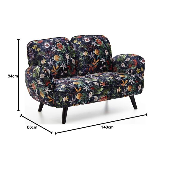 Atlantic Home Collection BEN, 2-Sitzer, Samt, Blumenmuster