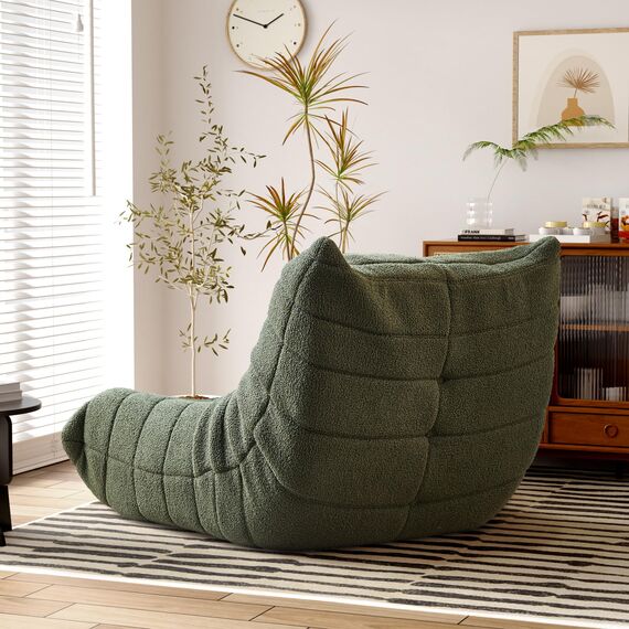 okwish Sitzsack Sofa Bodensofa, Bodenstuhl mit Rückenlehne, Lesesessel Bequem XXL, Lazy Sofa, Bean Bag Chair für Schlafzimmer Wohnzimmer, Liegesessel Grün