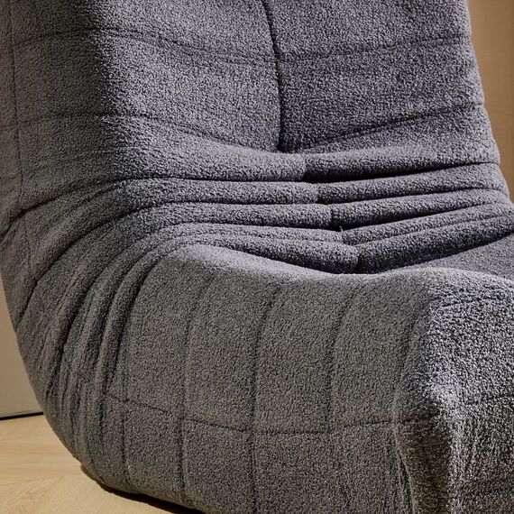 okwish Schlafsofas Relaxsessel mit Rückenlehne und Fußstütze, Lazy Sofa, Indoor-Sitzkissen, Faltbarer Meditationsstuhl, geeignet für Schlafzimmer, Wohnzimmer, Grau