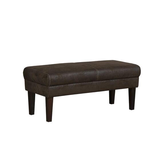 CAVADORE Sitzbank Malm / Polsterbank für Küche, Esszimmer oder Wohnküche in Lederoptik / Mit moderner Kontrastnaht / Passend zur Küchengarnitur Malm / 120 x 52 x 53/ Lederoptik: braun