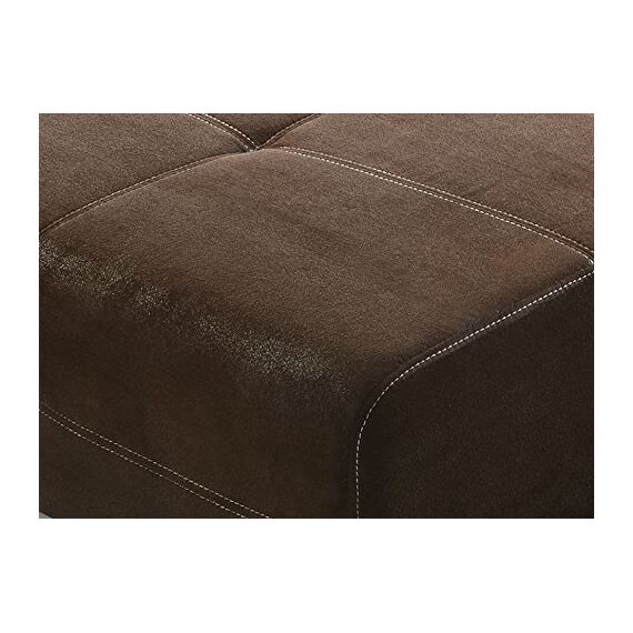 Cavadore 503 Polsterhocker Mavericco in Wildlederoptik / Sitzhocker / Sofahocker mit Steppung / Passend für Polsterserie Mavericco / Maße: 108 x 71 x 41 (B x H x T) / Farbe: Antik braun (Lederoptik)