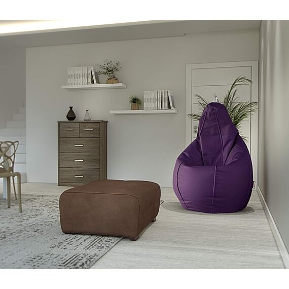 Cavadore Hocker Mavericco / XXL Fußhocker in Lederoptik / Industrial Style / Passend zu Big Sofa und Ecksofa Mavericco / 108 x 71 x 41 cm (BxHXT) / Mikrofaser Braun