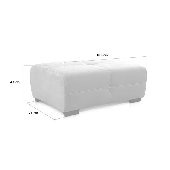 Cavadore Hocker Mavericco / XXL Sofahocker im modernen Design / Mikrofaser / Passend zu Big Sofa und Ecksofa Mavericco / 108 x 71 x 41 cm (BxHXT) / Mikrofaser Grau