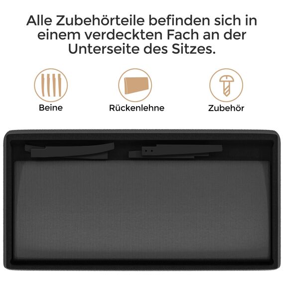Yaheetech Küchensofa 2-sitzer Sitzbank Polstersofa aus Cordstoff Doppelsofa ohne Armlehnen Stoffsofa Loungesofa fürs Wohnzimmer/Eingangsbereich/Büro, Grau