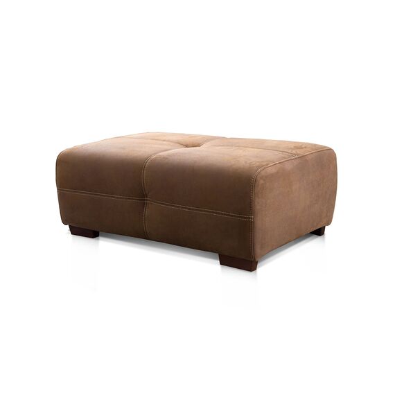 Cavadore Hocker Mavericco / XXL Couch-Hocker im modernen Design / Mikrofaser / Passend zu Big Sofa und Ecksofa Mavericco / 108 x 71 x 41 cm (BxHXT) / Mikrofaser Braun