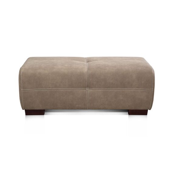 Cavadore Hocker Mavericco / XXL Hocker rechteckig in Lederoptik / Industrial Style / Passend zu Big Sofa und Ecksofa Mavericco / 108 x 71 x 41 cm (BxHXT) / Mikrofaser Beige