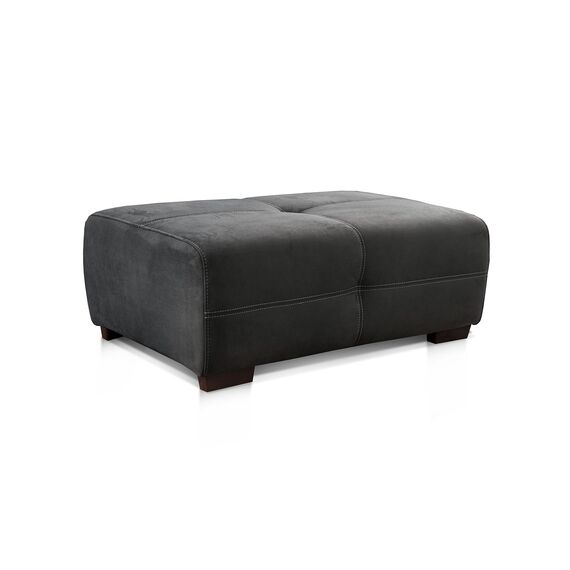 Cavadore Hocker Mavericco / XXL Polsterhocker im modernen Design / Mikrofaser / Passend zu Big Sofa und Ecksofa Mavericco / 108 x 71 x 41 cm (BxHXT) / Mikrofaser Schwarz