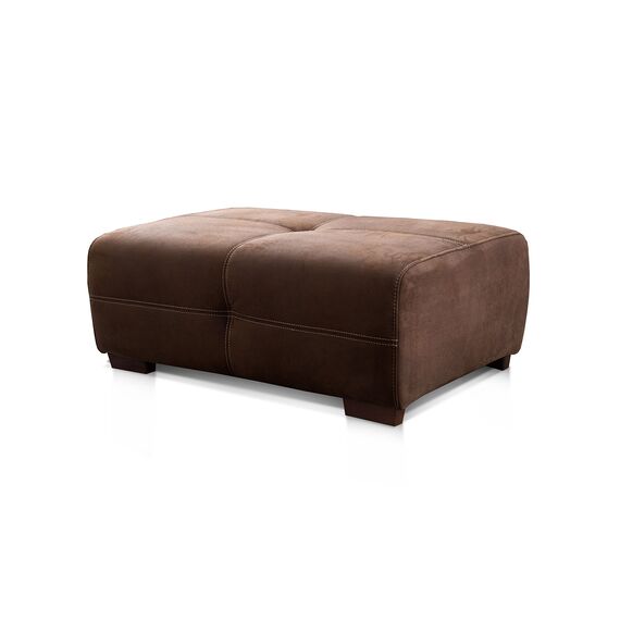 Cavadore Hocker Mavericco / Großer Polsterhocker in Lederoptik / Industrial Style / Passend zu Big Sofa und Ecksofa Mavericco / 108 x 71 x 41 cm (BxHXT) / Mikrofaser Dunkelbraun