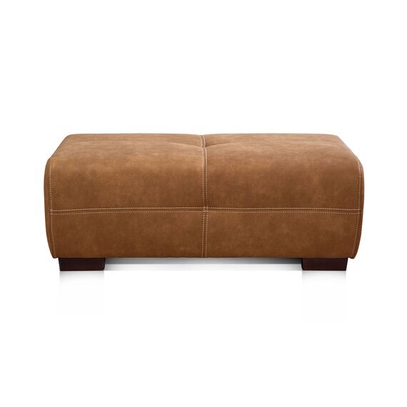 Cavadore Hocker Mavericco / XXL Polsterhocker rechteckig in Lederoptik / Industrial Style / Passend zu Big Sofa und Ecksofa Mavericco / 108 x 71 x 41 cm (BxHXT) / Mikrofaser Cognac