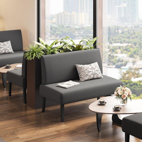 Yaheetech Küchensofa 2-sitzer Sitzbank Polstersofa aus Cordstoff Doppelsofa ohne Armlehnen Stoffsofa Loungesofa fürs Wohnzimmer/Eingangsbereich/Büro, Grau