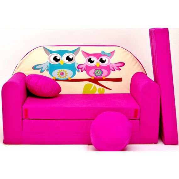 Pro Cosmo Kindersofa, Bett, Kindermöbel, inkl. Pufffe/Fußhocker und Kissen (H30)