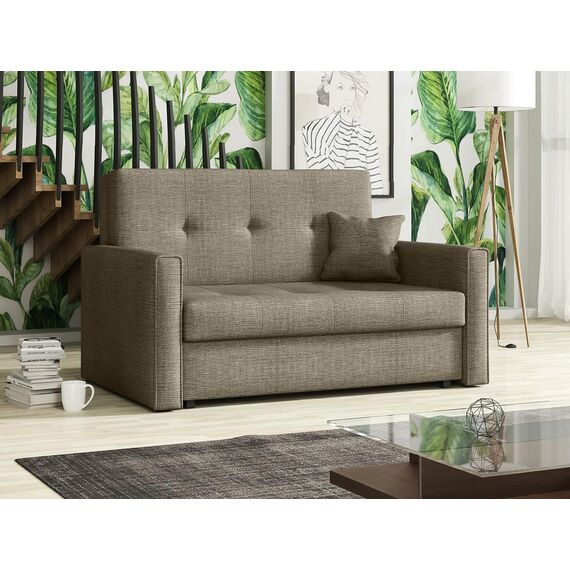 Mirjan24 Sofa Viva Bis II mit Schlaffunktion, 2 Sitzer Polstersofa mit Bettkasten inkl. Kissen, Schlafsofa Sofagarnitur, Bettsofa, Wohnlandschaft, Farbauswahl (Spirit 3)