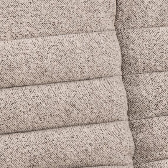 AC Design Furniture Jasper Schlafsofa in Beige, mit 3 Liegepositionen, Moderner 3-Sitzer ohne Armlehne, Gepolstertes Sofa mit Bouclé-Bezug und Schwarzen Beinen, B: 196 x H: 91 x T: 98 cm