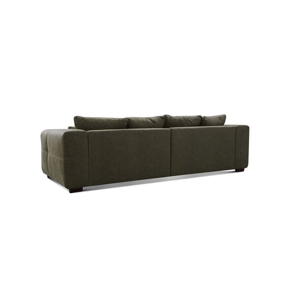 CAVADORE Big Sofa Mavericco inkl. Kissen / XXL-Couch mit tiefen Sitzflächen und modernem Design / 287 x 69 x 108 / Lederoptik dunkelgrün