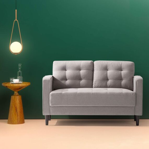 Zinus Benton Mid-Century Polster 134 cm Sofa, Steingrau Weave