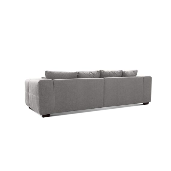 CAVADORE Big Sofa Mavericco inkl. Kissen / XXL-Couch mit tiefen Sitzflächen und modernem Design / 287 x 69 x 108 / Lederoptik grau