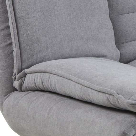 AC Design Furniture Jasper Bettcouch Hellgrau/Schwarz, Schlafsofa mit 3 Liegepositionen, Moderner 3-Sitzer Ohne Armlehne, Gepolstert mit schwarzen Metallbeinen, L: 196 x H: 91 x T: 98 cm