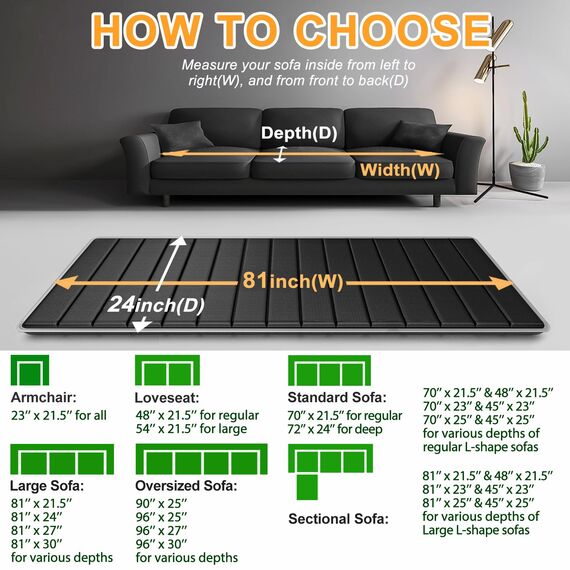 LAVEVE Robustes Couchkissen-Stützbrett für schlaffes Sofa, 61 x 200 cm, extra dickes Massivholz unter der Coucheinlage mit rutschfesten Punkten, repariert schlaffes Federsofa und ersetzt abgenutzte