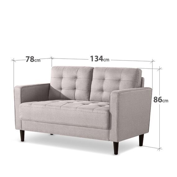 Zinus Benton Mid-Century Polster 134 cm Sofa, Steingrau Weave