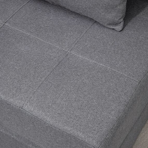 HOMCOM Schlafsessel klappbar, Schlafsofa, 2-in-1 Klappsessel mit Bettfunktion, Relaxsessel mit Kissen, Gästebett für Wohnzimmer, Schlafzimmer, bis 120 kg Belastbar, Dunkelgrau