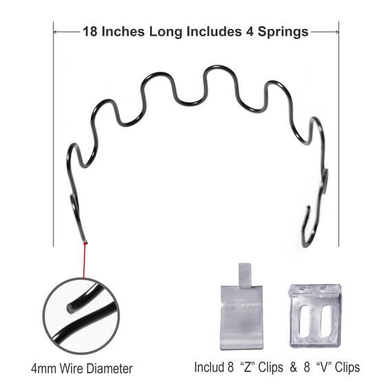 Yoogu 45,7 cm lange Feder-Ersatz für Sofa Stuhl Polster mit Clips, 4 Stück für Möbel Couch Reparatur oder andere Anwendungen