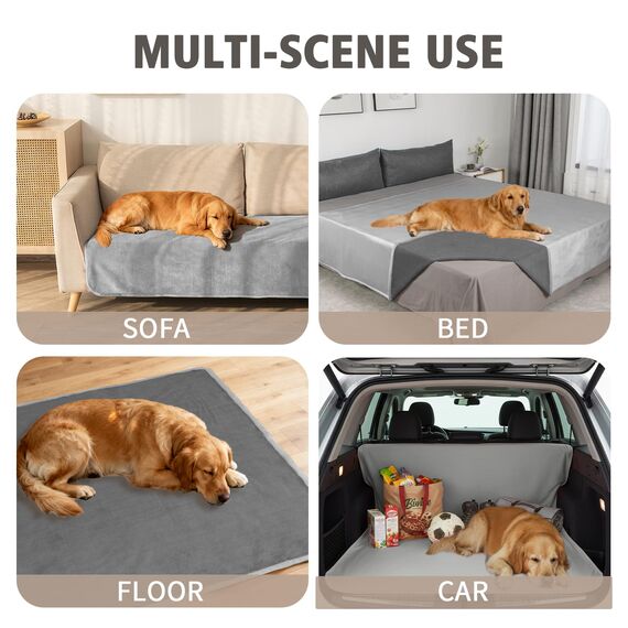 Ameritex Haustierbettdecke, wendbar, 100 % wasserdicht, Samt, super weich, für Sofa und Bett