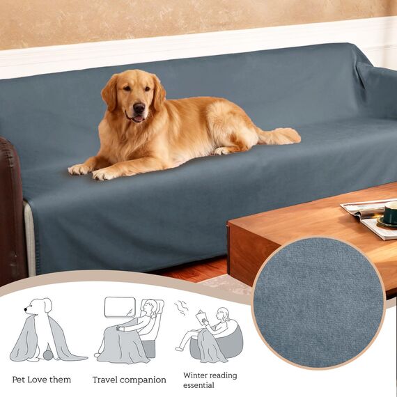 Ameritex Haustierbettdecke, wendbar, 100 % wasserdicht, Samt, super weich für Sofa und Bett