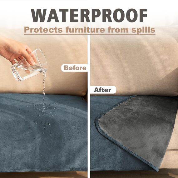 Ameritex Haustierbettdecke, wendbar, 100 % wasserdicht, Samt, super weich für Sofa und Bett