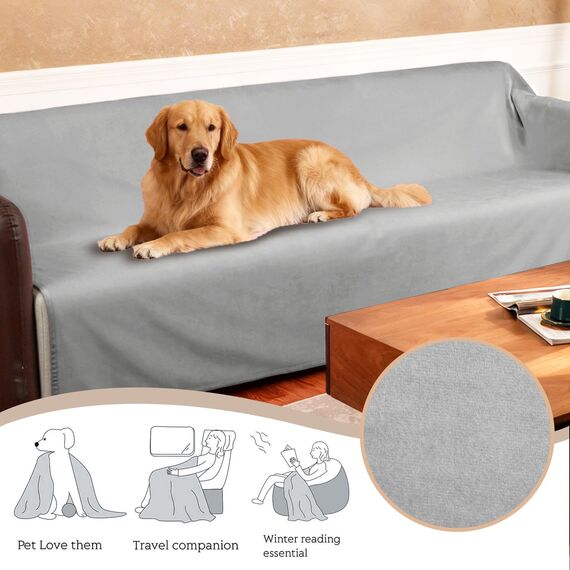 Ameritex Haustierbettdecke, wendbar, 100 % wasserdicht, Samt, super weich, für Sofa und Bett