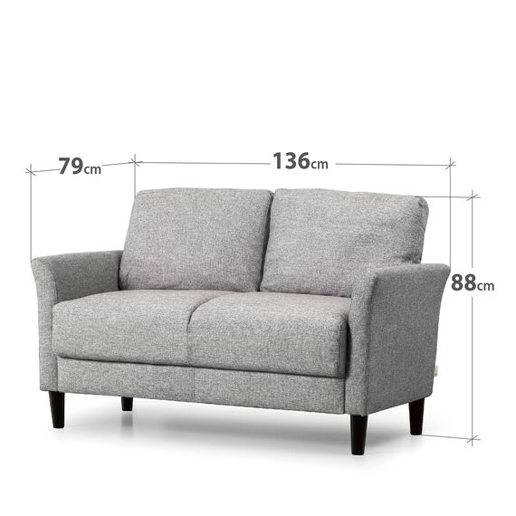 Zinus Sofa/Kleine gewebte Polstercouch / 136x88x79 / Soft-grau, EU-SF-B5432G
