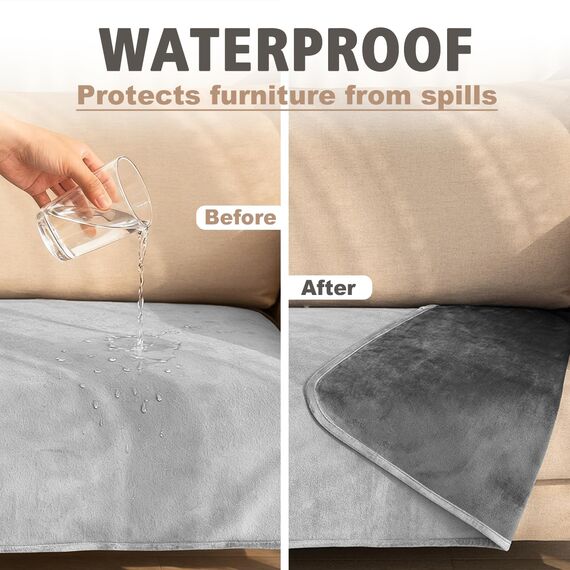 Ameritex Haustierbettdecke, wendbar, 100 % wasserdicht, Samt, super weich, für Sofa und Bett