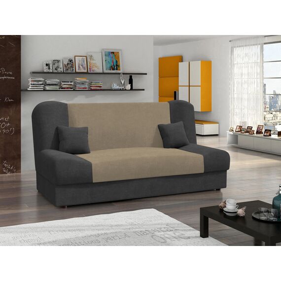 Mirjan24 Schlafsofa Jonas Style, Sofa mit Bettkasten und Schlaffunktion, Bettsofa, Schlafcouch, Microfaser, Couch vom Hersteller, Wohnlandschaft (Alova 36 + Alova 07)