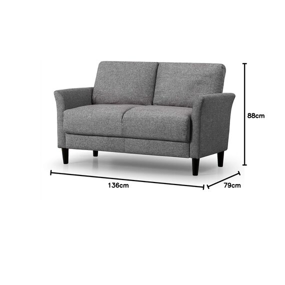 Zinus Sofa/Kleine gewebte Polstercouch / 136x88x79 / Soft-grau, EU-SF-B5432G