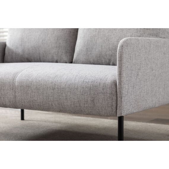 Wahson Sofa 2 Sitzer Couch mit Lehne, gepolsterter Sessel Loungesofa Stoffsofa Metallrahmen, Doppelsofa für Wohnzimmer Empfang Café,Beige