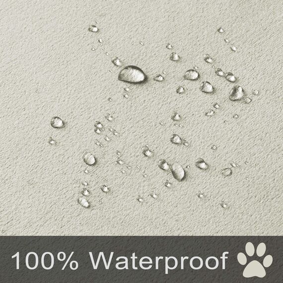 Ameritex Haustierbett-Decke, wendbar, 100 % wasserdicht, Samt, superweich, für Sofa und Bett, 172 x 203 cm, cremefarben + Grau