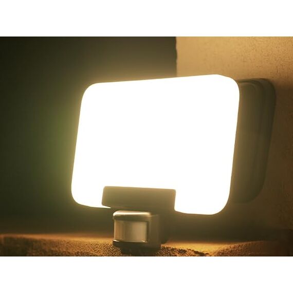 OREiN 2800LM Led Außenleuchte mit Bewegungsmelder 24W, 3 Farben& 3 Betriebsmodi (inkl. Dauerlicht) Aussenstrahler mit 122 LEDs, max.12M Reichweite, voll schwenkbar, IP65 Flutlicht Wandlampe, 2 Stück