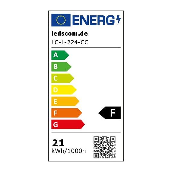 ledscom.de 2er Set LED Unterbau-Leuchten Rigel, je 87,3cm, Farbtemperatur einstellbar, 20,2W, je 1122lm