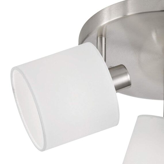 Reality Leuchten Tommy R80333901 Spotbalken, Nickel Matt, Stoffschirm Weiß