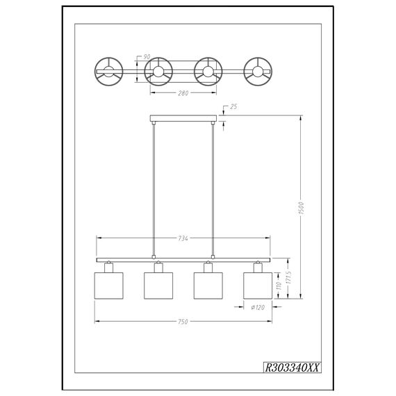 Reality Leuchten Tommy R30334001 Pendelleuchte, Nickel Matt, Stoffschirm Weiß