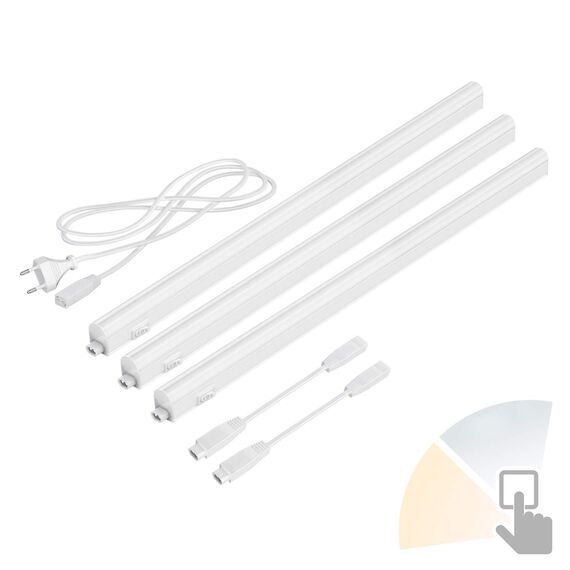 ledscom.de 3er Set LED Unterbau-Leuchten Rigel, je 57,3cm, Farbtemperatur einstellbar /, 24,984W, je 830lm