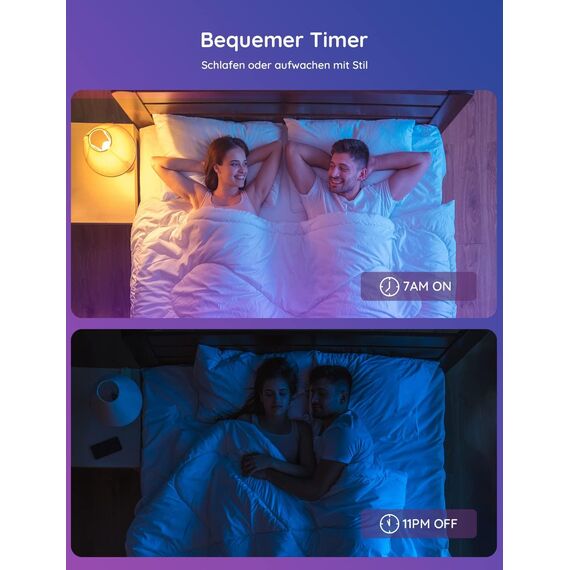 Govee Smart Glühbirne E27, WLAN LED Lampe RGBWW kompatibel mit Matter, Alexa und Google Assistant, dimmbare mit 16 Millionen DIY-Farben, 800LM, 54 Szenen, Smart Home Alexa Zubehör, 4 Stück