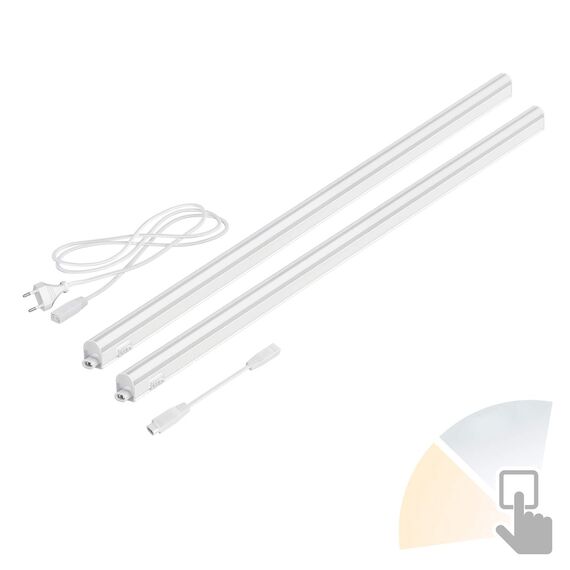 ledscom.de 2er Set LED Unterbau-Leuchten Rigel, je 87,3cm, Farbtemperatur einstellbar, 20,2W, je 1122lm