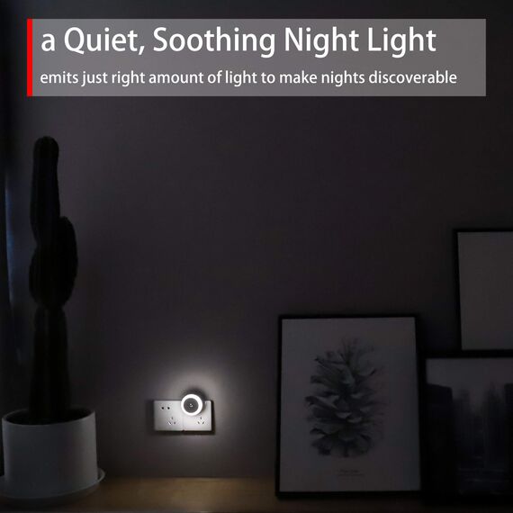myCozyLite Nachtlicht Steckdose, Lichtsensor, Kaltweißes Licht, Kompakt und Klein, Energieeffizient, Smart LED Nachtlicht, für Badezimmer, Schlafzimmer, Küche, Rund, 2er Pack
