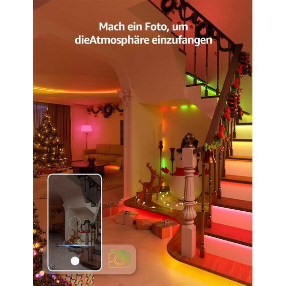 Lepro AI LED Streifen S1, MagicColor RGBIC 20M Smart LED Strip mit Personalisierter KI-Lichtdesigner, Musik-Sync, App-Steuerung kompatibel mit Alexa&Google Assistant, LED Lichterkette für Party&Gaming