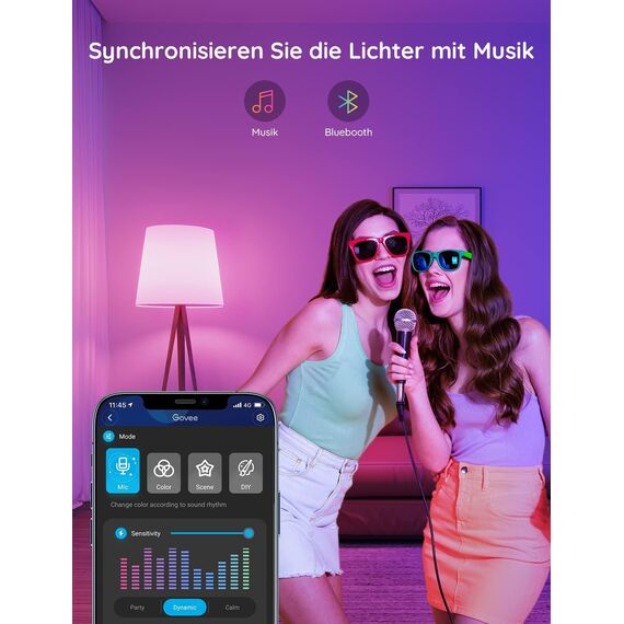 Govee Smart Glühbirne E27, WLAN LED Lampe RGBWW kompatibel mit Matter, Alexa und Google Assistant, dimmbare mit 16 Millionen DIY-Farben, 800LM, 54 Szenen, Smart Home Alexa Zubehör, 2 Stück